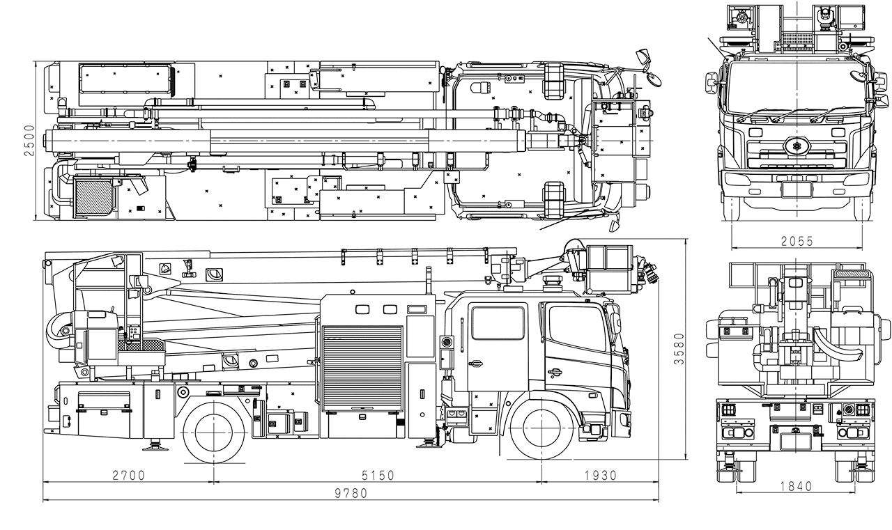 大型高所放水車 金沢市消防局