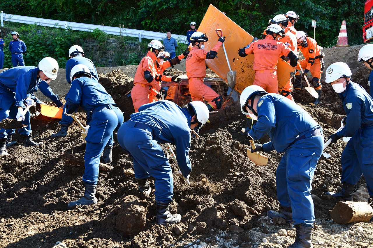 土砂災害連携訓練 駿東伊豆消防本部