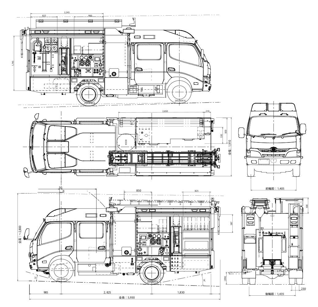消防ポンプ自動車CD-I型 中間市消防本部