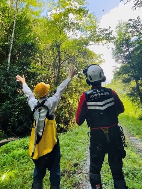 山口県消防防災航空隊・森林管理局・ココヘリ合同救助訓練