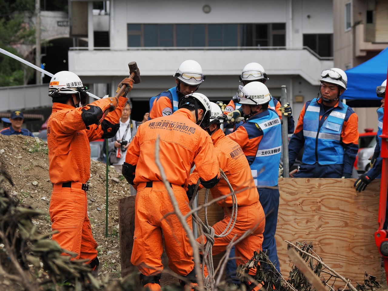 横須賀市消防局 土砂災害対応連携訓練